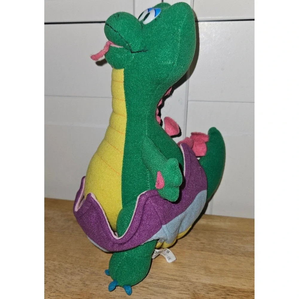 Vintage Russ Berrie Dibbles Green Dinosaur Hatching from Egg Plush Toy 3082